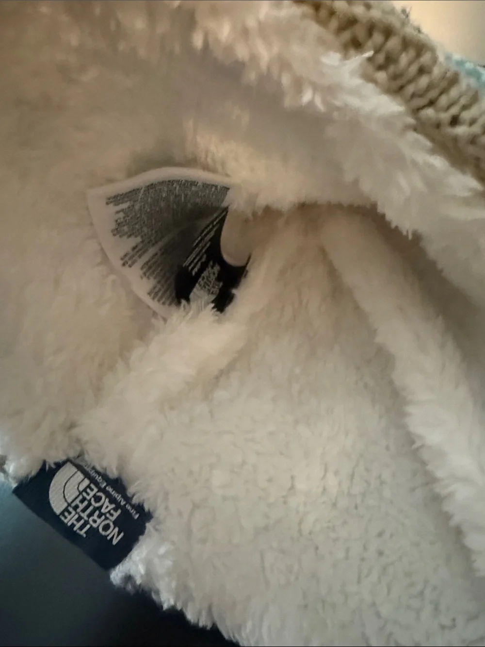 NWT The North Face covered ears beanie pom Pom 0-6 months